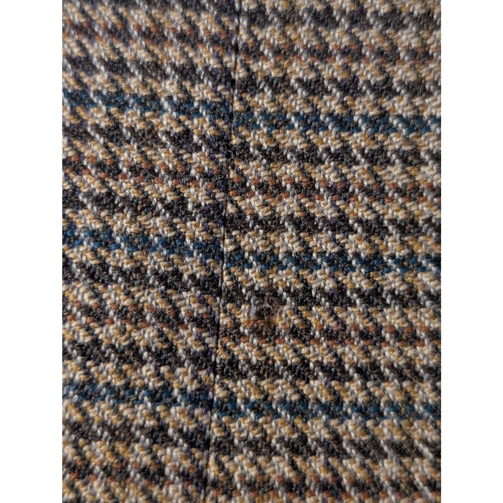 Tasso Elba Macy's Elbow Patch 100% Wool Brown Houndstooth Sports Coat Mens 44R - Picture 6 of 11